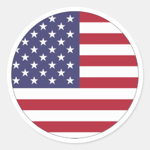 USA FLAG CLASSIC ROUND STICKER
