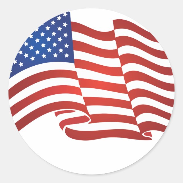 USA flag Classic Round Sticker (Front)