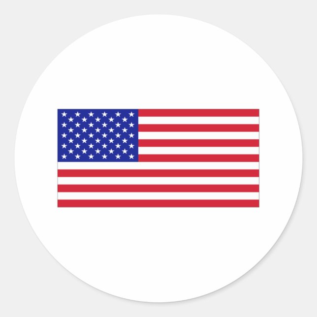 USA Flag Classic Round Sticker (Front)