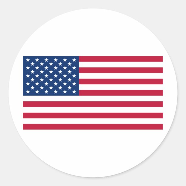 USA Flag Classic Round Sticker (Front)