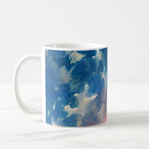 USA flag clouds July 4th Memorial Day abstract art Coffee Mug