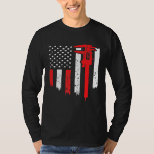 Usa Flag Cnc Mechanic Tools Machinist Men Women T-Shirt