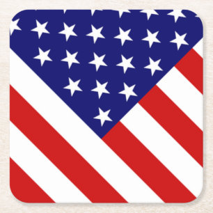 USA Flag coastercnt Square Paper Coaster