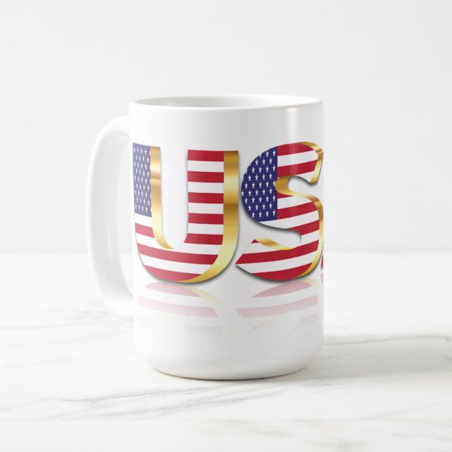USA Flag Coffee Mug (Front Left)