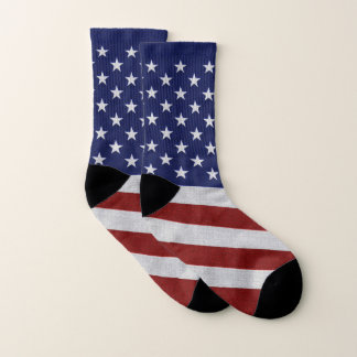 USA Flag Colors Printed Socks