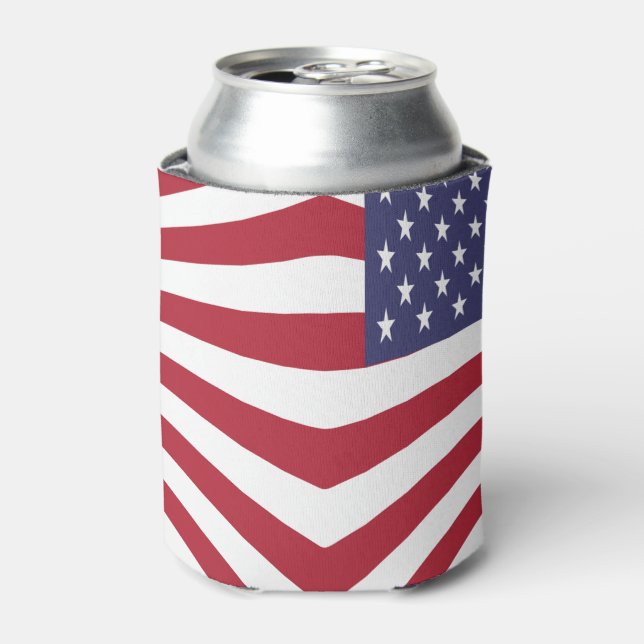 Usa Flag Corner Custom Can Cooler (Can Front)