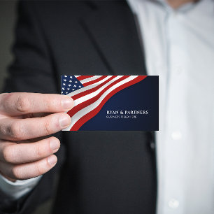 USA Flag Corner Dark blue background Business Card