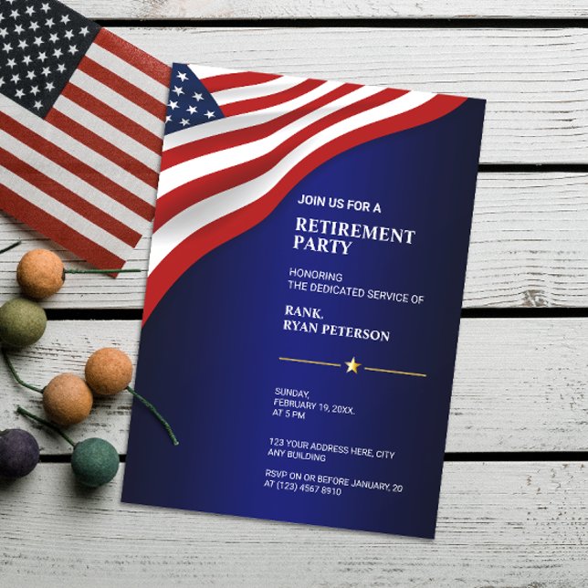 USA Flag | Corner | Luxury Blue Invitation (Creator Uploaded)