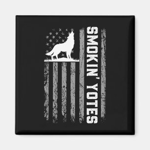 Usa Flag Coyote Hunting Smokin Yotes 4th Of July P Magnet