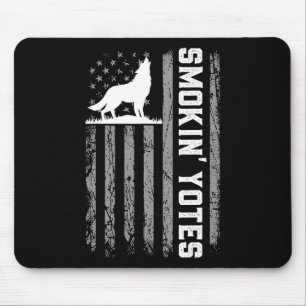 Usa Flag Coyote Hunting Smokin Yotes 4th Of July P Mouse Mat