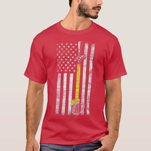 USA Flag Craft Beer T-Shirt (Front)