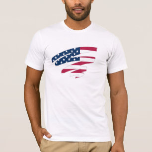 USA Flag Crewneck Shirt - Patriotic Cotton Tee