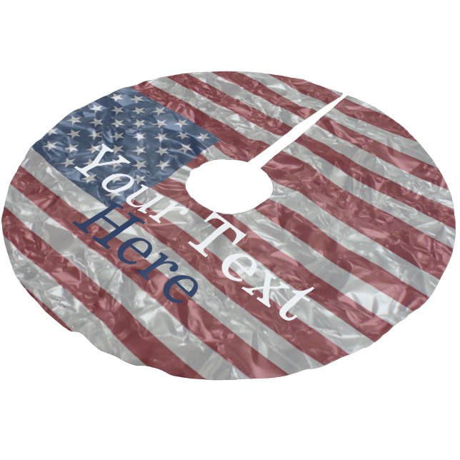 USA Flag - Crinkled Brushed Polyester Tree Skirt (Angled)
