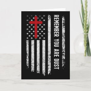 Usa Flag Cross Remember That You Are Dust Ash Wedn Card