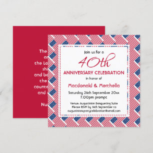 USA FLAG Custom Anniversary AMERICAN Celebration Invitation