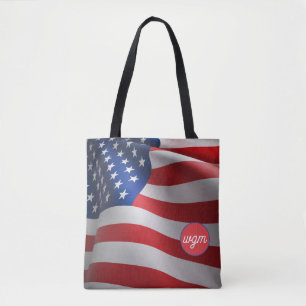 USA FLAG Customised Monogram Shopping Tote