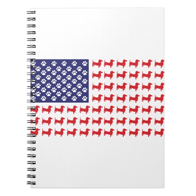 USA-Flag-Dachshund Notebook (Front)