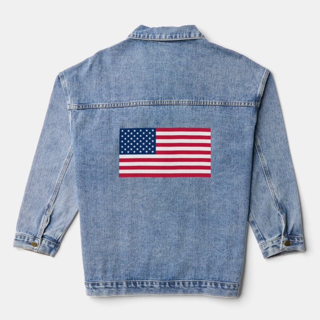 USA Flag Denim Jacket - Patriotic (Back)