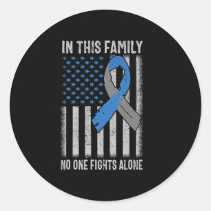 Usa Flag Diabetes Type 1 Awareness Family Support Classic Round Sticker