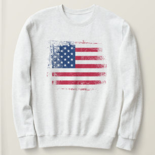 USA Flag Distressed 4th Of July Stars and Stripes Sweatshirt