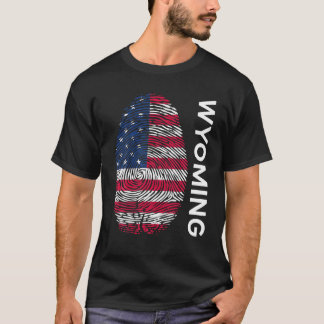 USA Flag DNA Fingerprint State Wyoming T-Shirt