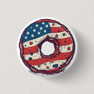 🍩 USA flag doughnut 3 Cm Round Badge