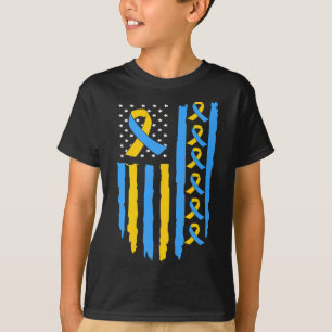 Usa Flag Down Syndrome Awareness Dad Mum T-Shirt