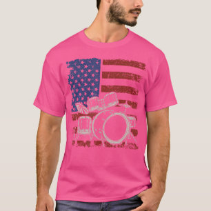 Usa Flag Drummer Percussion Drums Player Musician T-Shirt