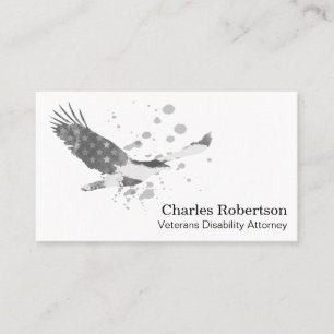 *~*  USA Flag Eagle American Grey Grey on White Business Card