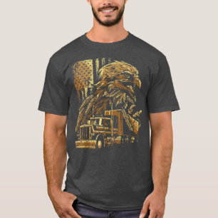 USA Flag Eagle Patriotic American Truck Driver Tru T-Shirt