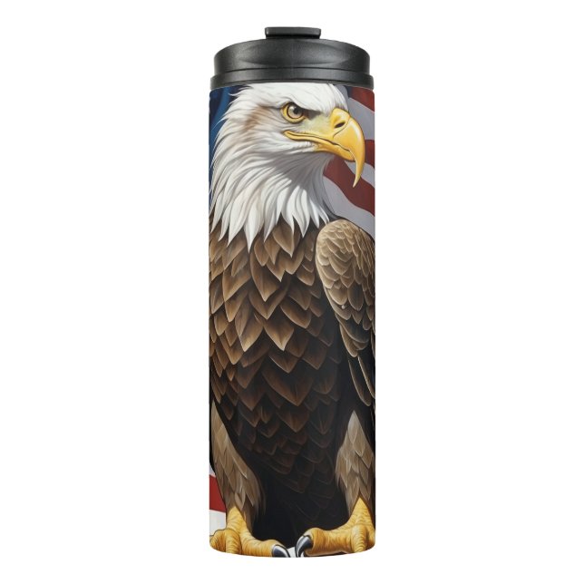 *~* USA Flag EAGLE Patriotic Bold America AP16 Thermal Tumbler (Front)