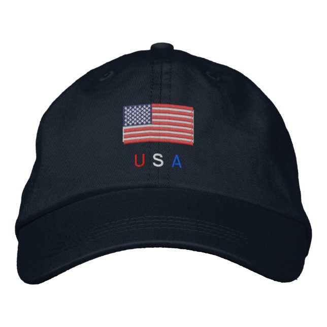 USA Flag Embroidered Hat (Front)
