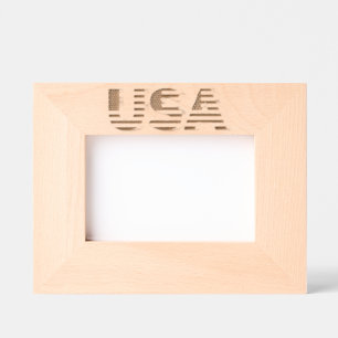 USA Flag Etched Frames American Patriotic
