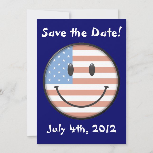 USA Flag Face Invitations (Front)