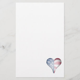 USA Flag Fade Stationery