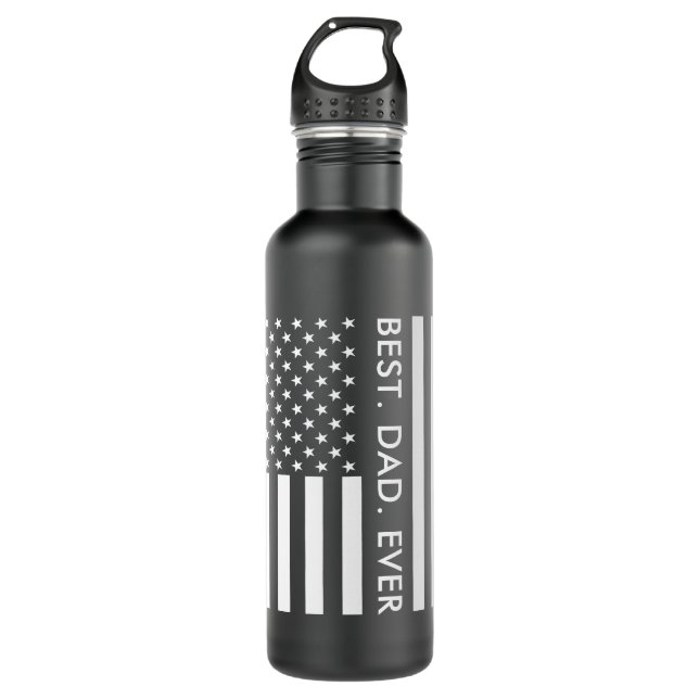 USA Flag Fathers Day Custom 710 Ml Water Bottle (Front)