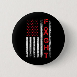 Usa Flag - Fight Heart Disease Awareness 6 Cm Round Badge