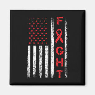 Usa Flag - Fight Heart Disease Awareness  Magnet