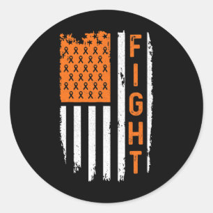USA Flag Fight Leukaemia Cancer Awareness Classic Round Sticker