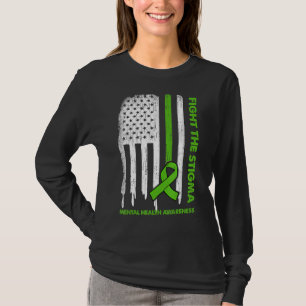 Usa Flag Fight The Stigma Mental Health Awareness T-Shirt