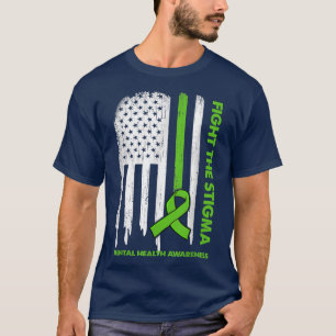 Usa Flag Fight The Stigma Mental Health Awareness T-Shirt