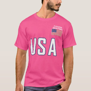 Usa Flag Figure Skating Ice Skating Equipment For T-Shirt