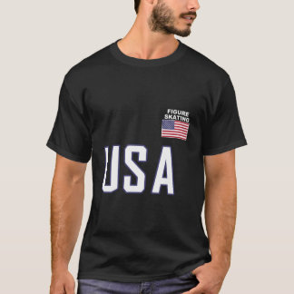 Usa Flag Figure Skating Team Equipment Ice Skating T-Shirt