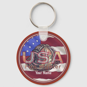 USA Flag Firefighter keychain