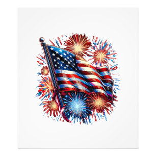 USA Flag Fireworks Patriotic Photo Print