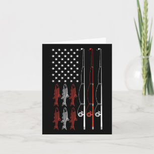 Usa Flag Fishing Shirt Dad Grandpa Retro Fishing D Card