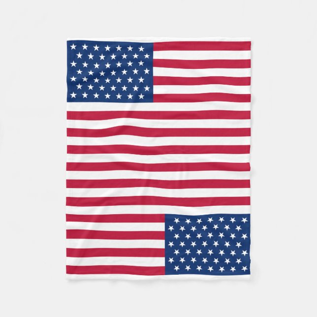 Usa Flag Fleece Blanket (Front)
