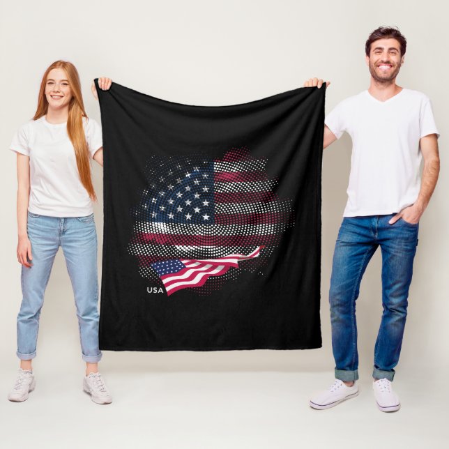 USA flag Fleece Blanket (In Situ)