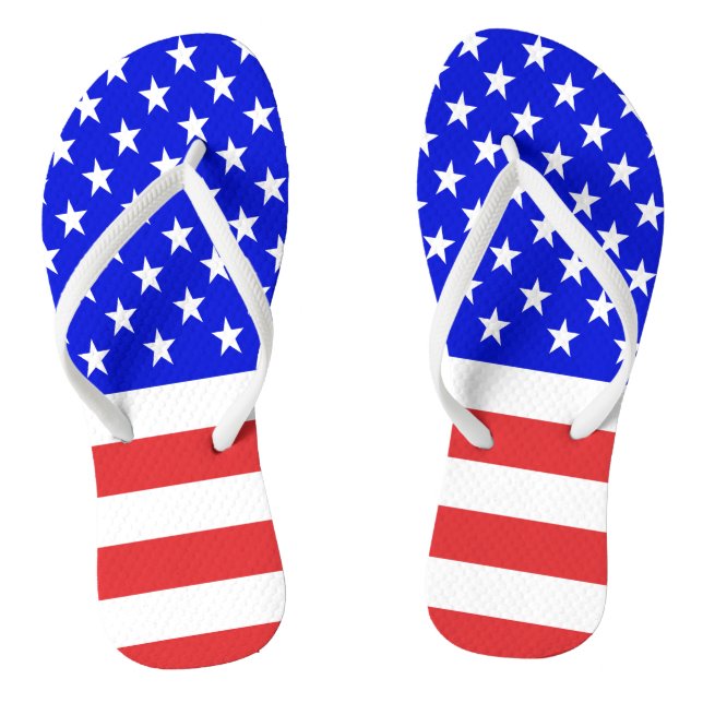 USA Flag Flip Flops (Footbed)