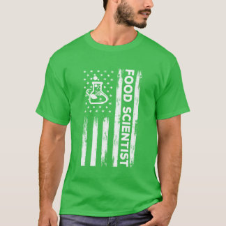 USA Flag Food Scientist Outfit Food Safety America T-Shirt